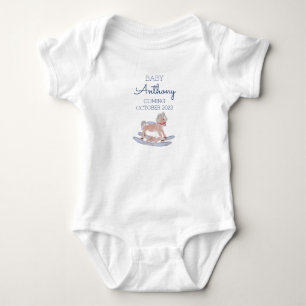 Personalized Last Name Baby Announcement Horse BL Bodysuit
