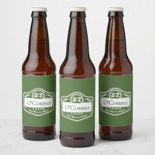 Personalized Last Name Best Beer Custom Surname Bottle Label