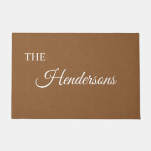 Personalized Last Name Door Mat in Beige