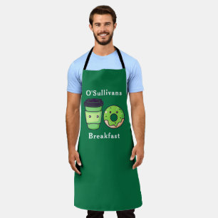 Personalized Last Name Green Irish Breakfast Apron