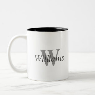 Personalized Last Name Monogram Coffee Mug