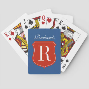 Personalized last name monogram playing cards