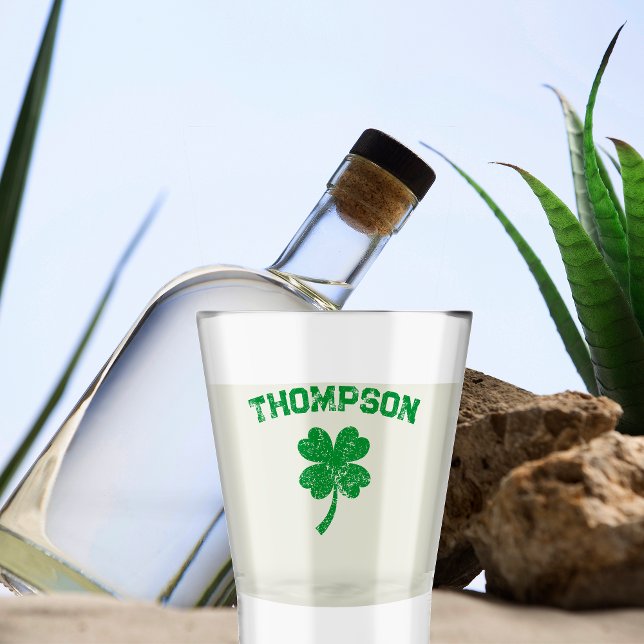 Personalized Last Name St Patrick's Day Party Shot Glass (Creator Uploaded)