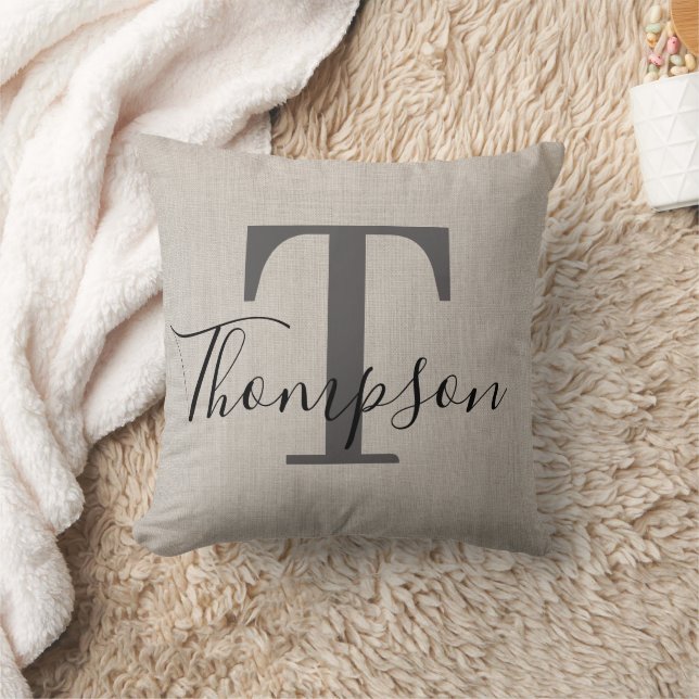 Personalized Last Name Throw Pillow (Blanket)