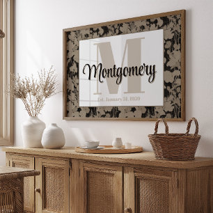 Personalized Last Name Wall Art Print Est Gift