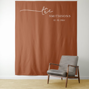 Personalized Last Name Wedding Photo Backdrop Tapestry