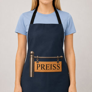 Personalized Last Name Wooden Hanging Sign Apron