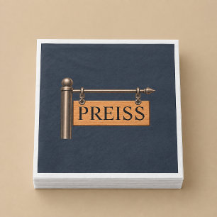 Personalized Last Name Wooden Hanging Sign Napkin