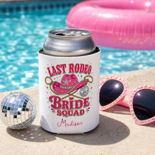 Personalized Last Rodeo Bride Squad Disco Cowgirl  Can Cooler