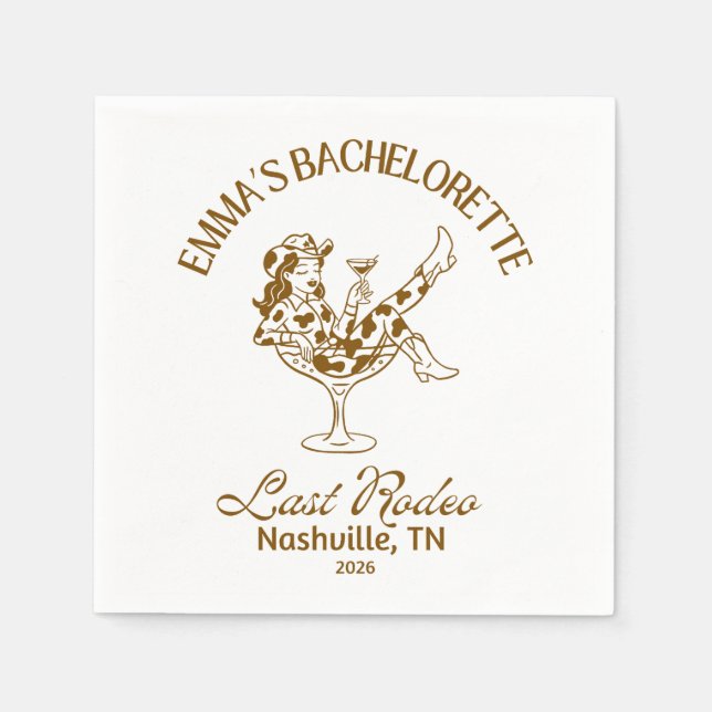 Personalized Last Rodeo Napkins  (Front)