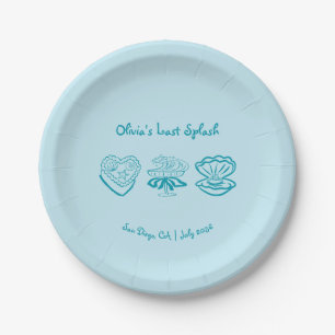 Personalized Last Splash Bachelorette Paper Plates