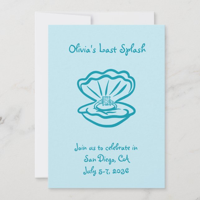 Personalized Last Splash Bachelorette Party Invite (Front)