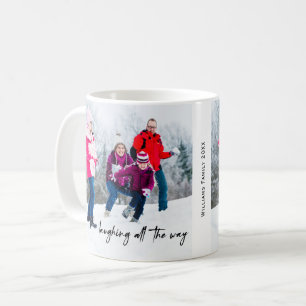 Personalized Laughing All The Way Holiday Photo Coffee Mug