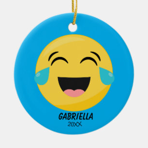 Personalized Laughing Out Loud Emoji Ornament