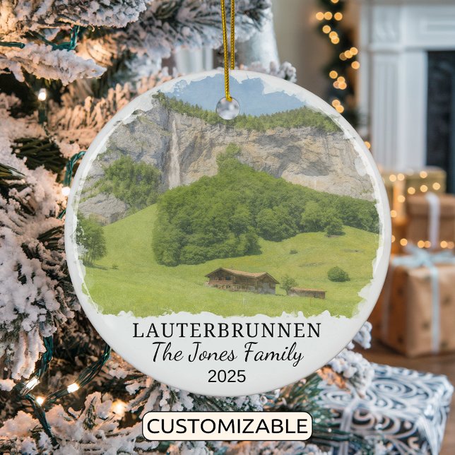 Personalized Lauterbrunnen Ornament, Switzerland Ceramic Ornament (Creator Uploaded)