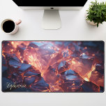 Personalized Lava Rock  Desk Mat<br><div class="desc">Ignite your workspace with this personalized desk mat featuring a mesmerizing molten lava rock design. The fiery hues and abstract textures create a captivating scene, inspiring creativity and passion. Make it truly yours by adding your name or a motivational quote. The smooth surface provides a comfortable base for your mouse...</div>