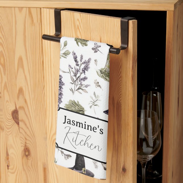 Personalized Lavender & Apothecary Kitchen Towel (Thirds Fold)