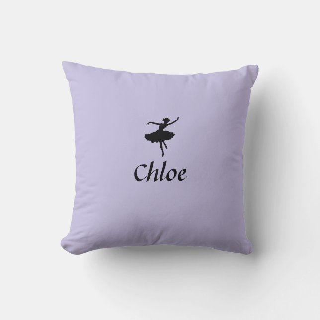 Personalized Lavender Ballerina Pillow (Front)