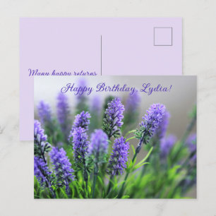 Personalized Lavender Birthday Card