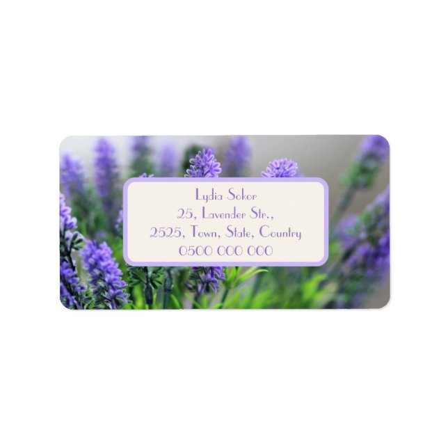 Personalized Lavender Birthday Card Label (Front)