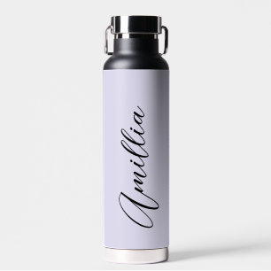Personalized Lavender Black Script  Wedding Water  Water Bottle