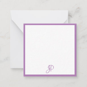 Personalized Lavender Colour Handwritten Monogram Card