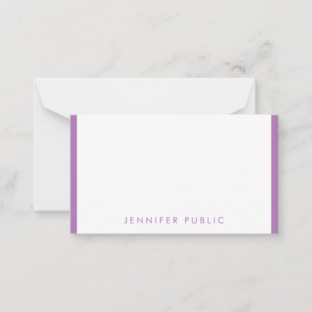 Personalized Lavender Colour Handwritten Monogram Card (Front)