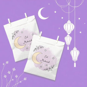 Personalized Lavender Eid Mubarak Favor Bag