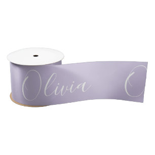 Personalized Lavender Elegant Name Satin Ribbon