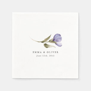 Personalized Lavender Floral Wedding Napkin