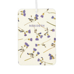 Personalized Lavender Flowers on White Air Freshener