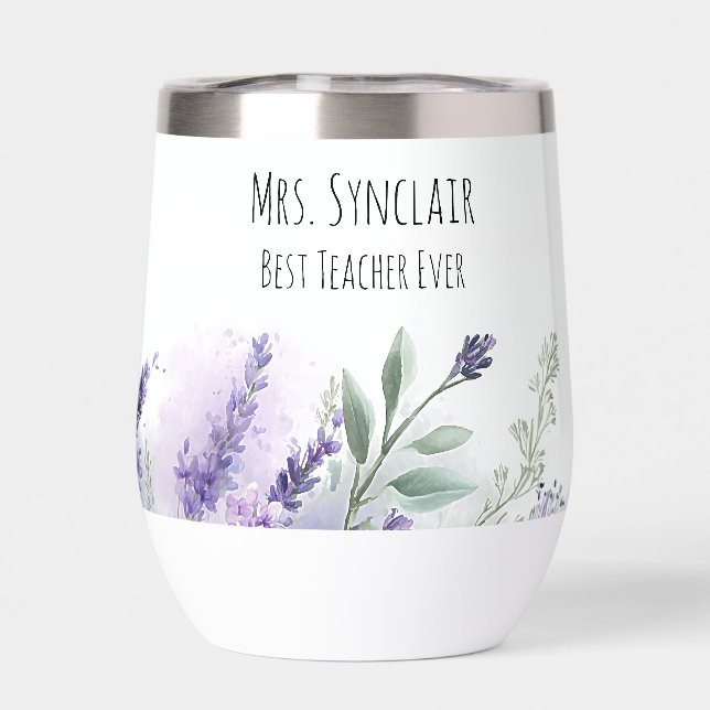 Personalized Lavender Flowers Teacher Appreciation (Back)