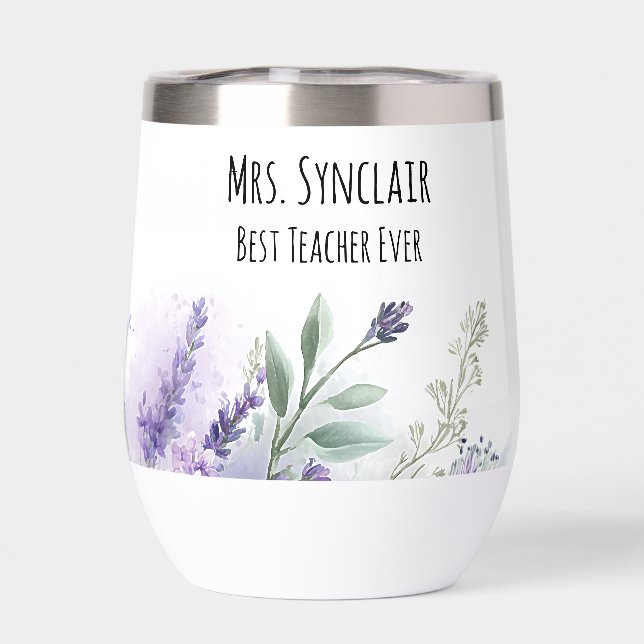 Personalized Lavender Flowers Teacher Appreciation (Back)