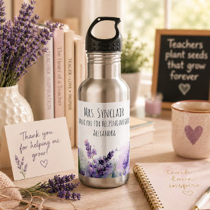 Personalized Lavender Flowers Teacher Appreciation 532 Ml Water Bottle