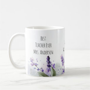 Personalized Lavender Flowers Teacher Appreciation Coffee Mug