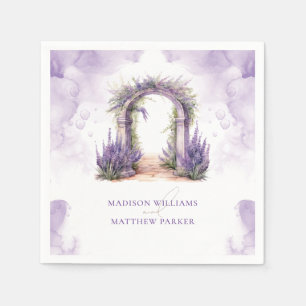Personalized Lavender Garden Wedding Napkin