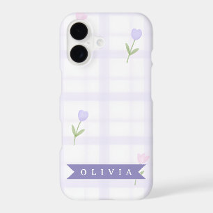 Personalized Lavender Gingham Floral Name Gift