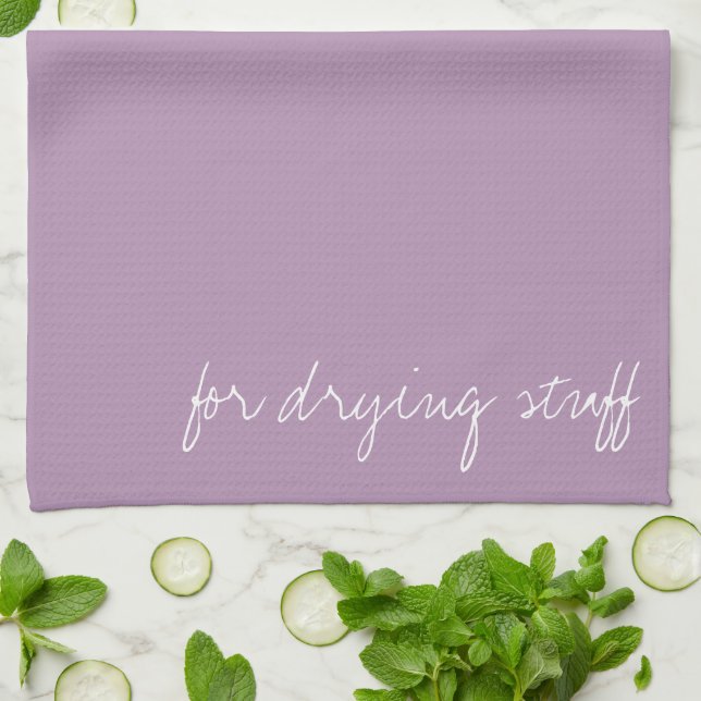 Personalized Lavender Herb Kitchen Towel (Folded)