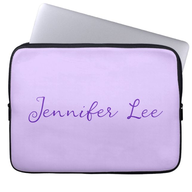 Personalized Lavender Laptop Sleeve (Front)