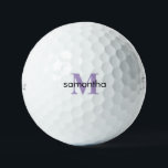 Personalized Lavender Monogram Titleist Pro VI  Golf Balls<br><div class="desc">Custom Golf Ball.  Lavender and black text.  Initial and Name.  Woman gift.   Titleist Pro V1  Personalize.</div>