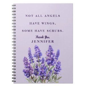 Personalized Lavender Nurse Thank You Notebook
