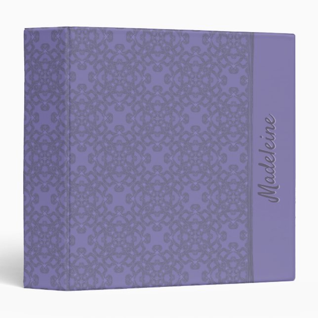 Personalized lavender pattern binder (Front/Spine)