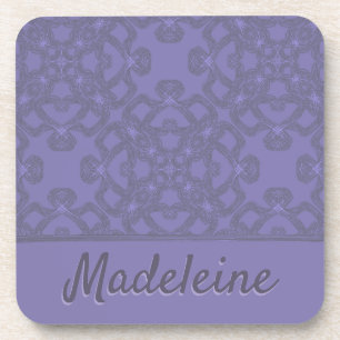 Personalized lavender pattern coaster
