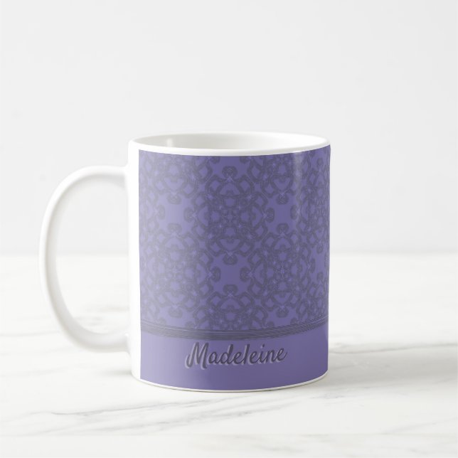 Personalized lavender pattern coffee mug (Left)