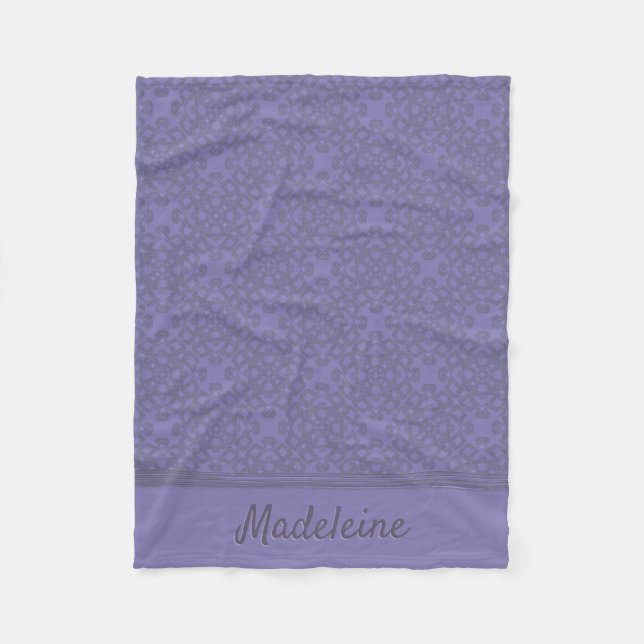 Personalized lavender pattern fleece blanket (Front)