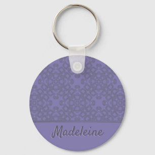 Personalized lavender pattern keychain