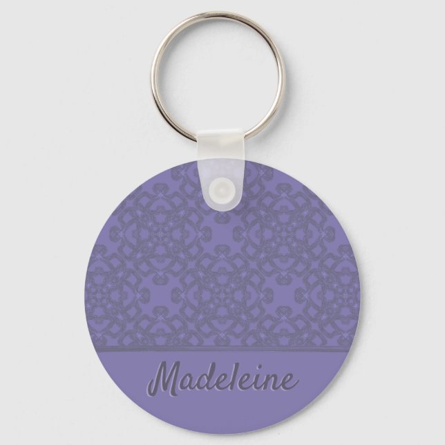 Personalized lavender pattern keychain (Front)