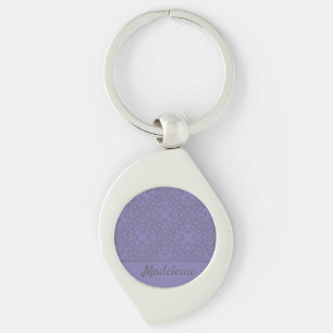 Personalized lavender pattern keychain