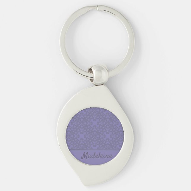 Personalized lavender pattern keychain (Front)