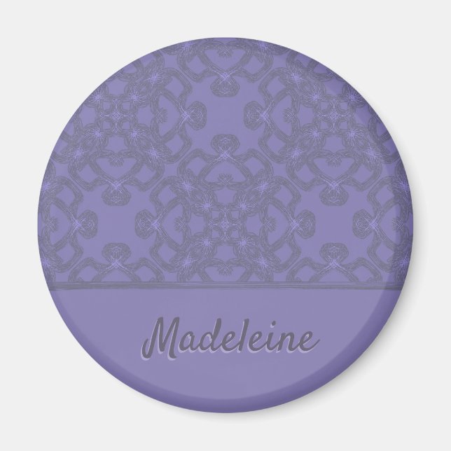 Personalized lavender pattern magnet (Front)